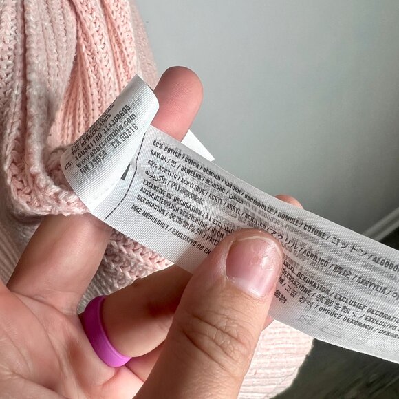 Abercrombie & Fitch Powder Pink Chunky Open Knit Chunky Cardigan Sweater Sz S - Picture 5 of 6